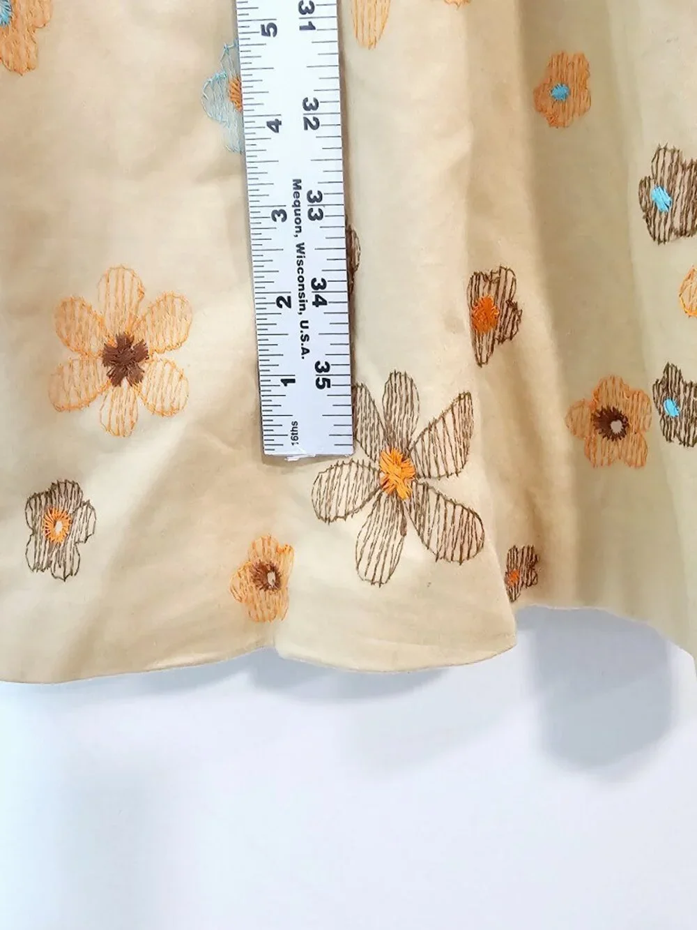 Vintage USA C Ruth Whimsical Embroidered Flower Power Belted Trench Coat Size 4